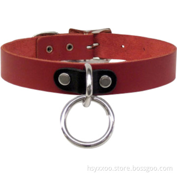 SM Sex Toy Sexy Faux Female Collar With Magnet Pin Neck Collar Bondage